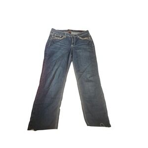 Earl Jeans Women's Straight Leg Blue Denim Jeans Embellished Pockets Size 10